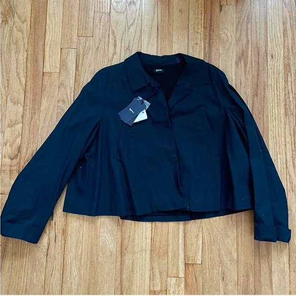 BNWT jil sander cropped oversized button down navy jacket with pockets - Picture 1 of 6